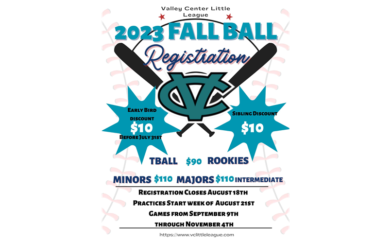 2023 Fall Ball Registration Is Open !!!!