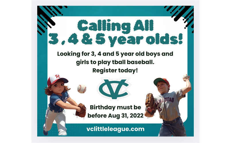 Calling All League Age 3, 4 & 5 Year Olds